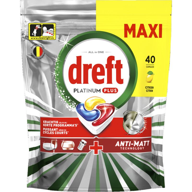 Dreft Platinum plus vaatwastabletten citroen