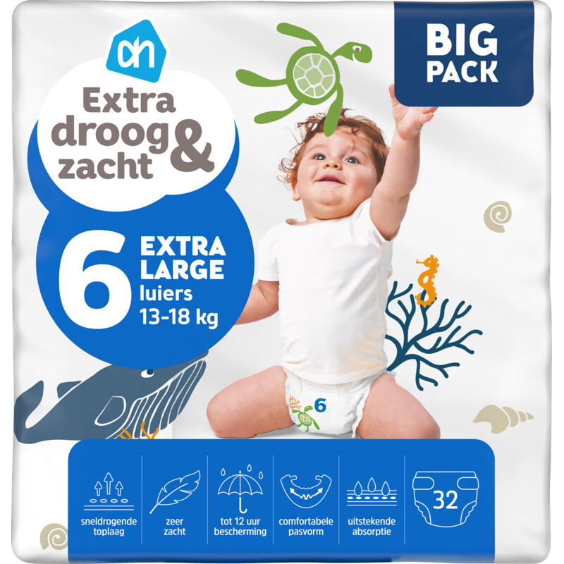AH Extra droog en zacht luiers maat 6