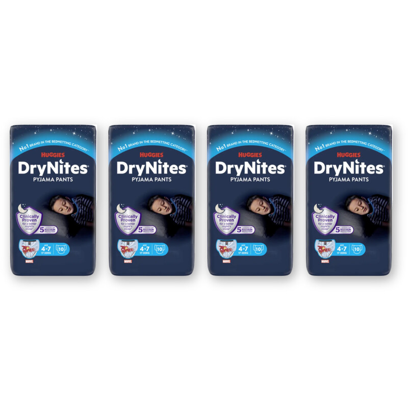 Huggies DryNites luierbroekje jongen 4-7 jr 4pck