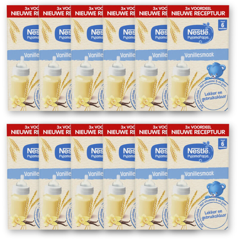 Nestlé Pyjamapapje vanille 6m+ 3x voordeel 12pk