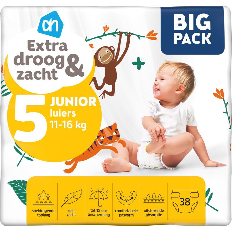 AH Extra droog en zacht luiers maat 5