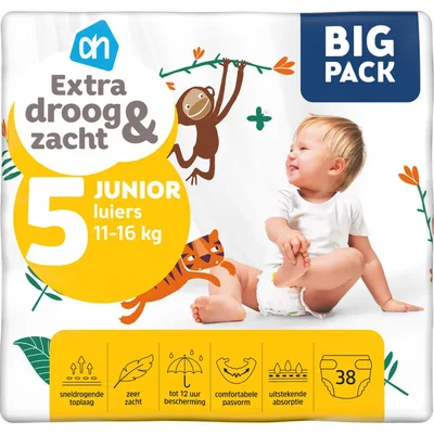 AH Extra droog en zacht luiers maat 5