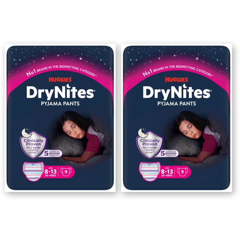 Huggies DryNites luierbroekje meisje 8-13 jr 2pk