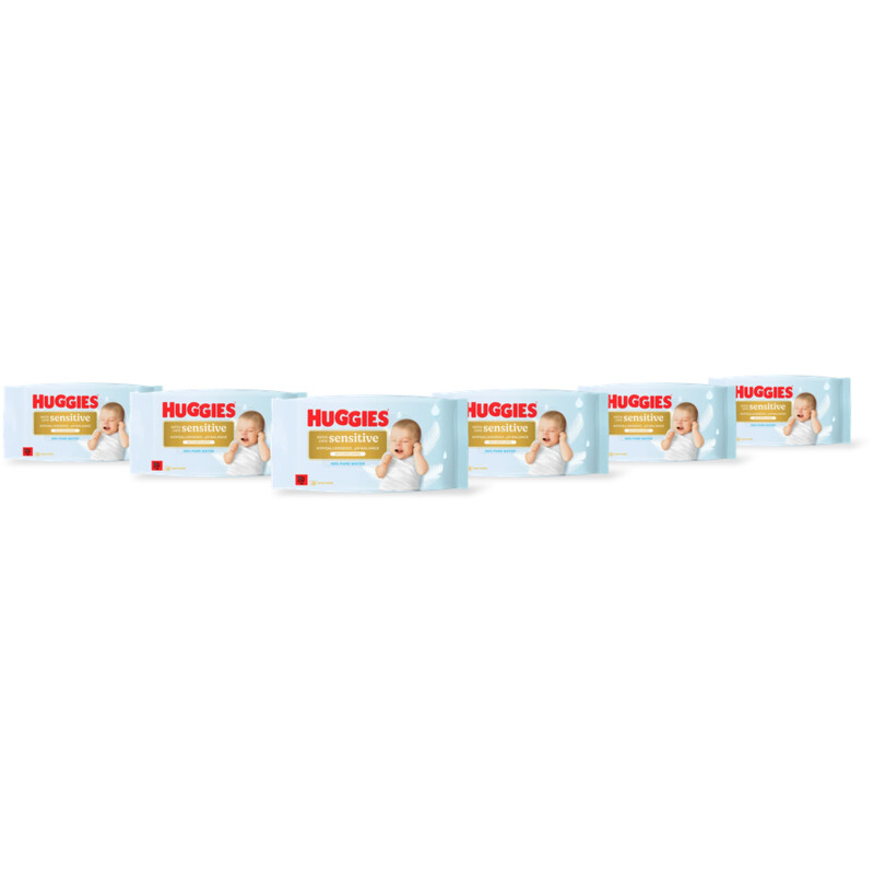 Huggies Extra care sensitive billendoekjes 6-pck