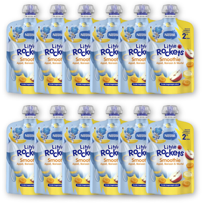 Nestlé Little Rockets Knijpfruit banaan 2+ 12pk