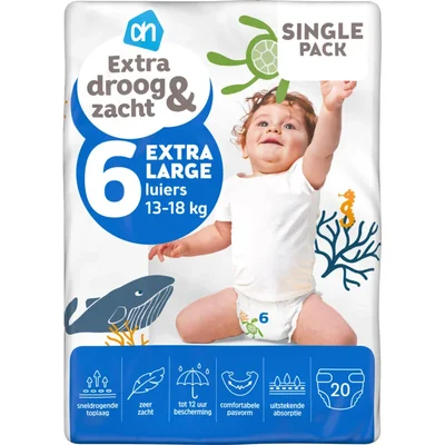 AH Extra droog en zacht luiers maat 6