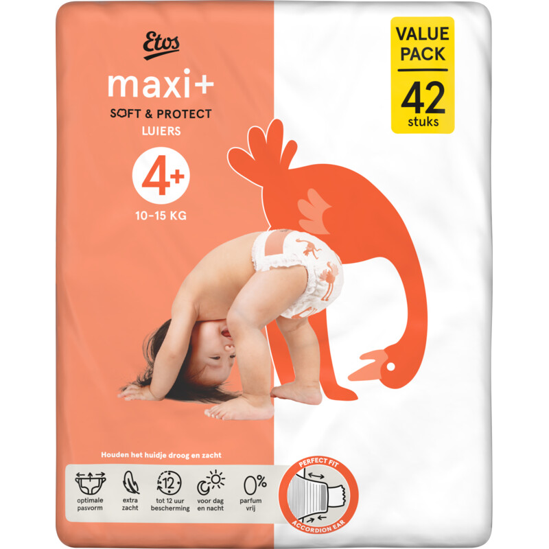 Etos Maxi+ soft & protect luiers maat 4+