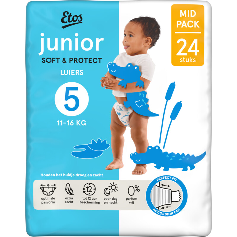 Etos Junior soft & protect luiers maat 5