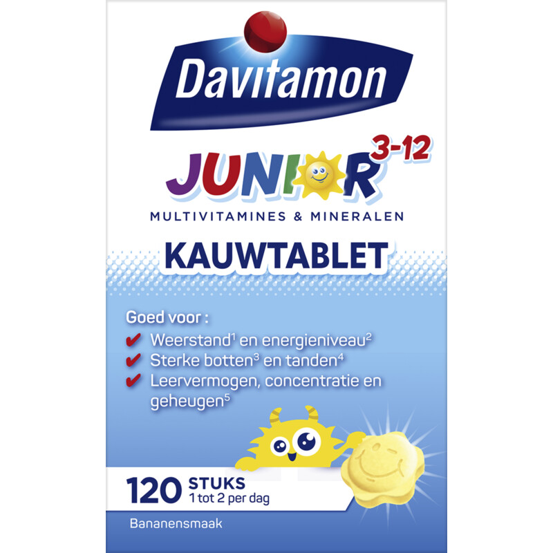 Davitamon Junior kauwtabletten banaan 3-12 jaar