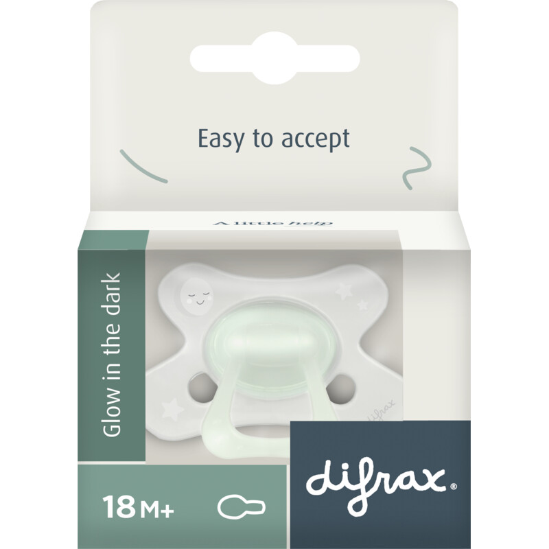 Difrax Fopspeen natural 18+ glow in the dark