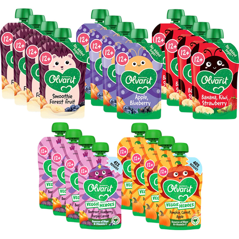 Olvarit Knijpfruit/groente 12+mnd babyvoed 20pck