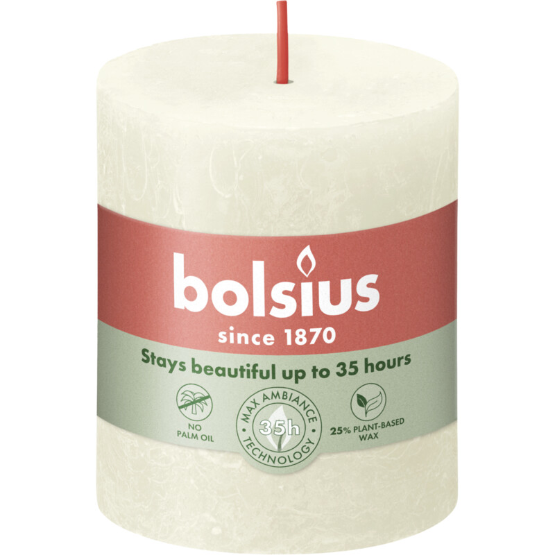 Bolsius Rustieke kaars ivoor 8cm