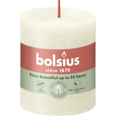 Bolsius Rustieke kaars ivoor 8cm