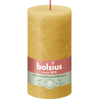 Bolsius Rustieke kaars okergeel 13cm