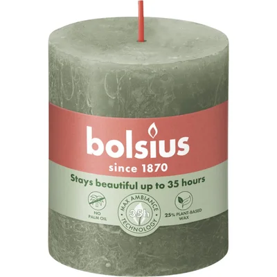 Bolsius Rustieke kaars olijfgroen 8cm