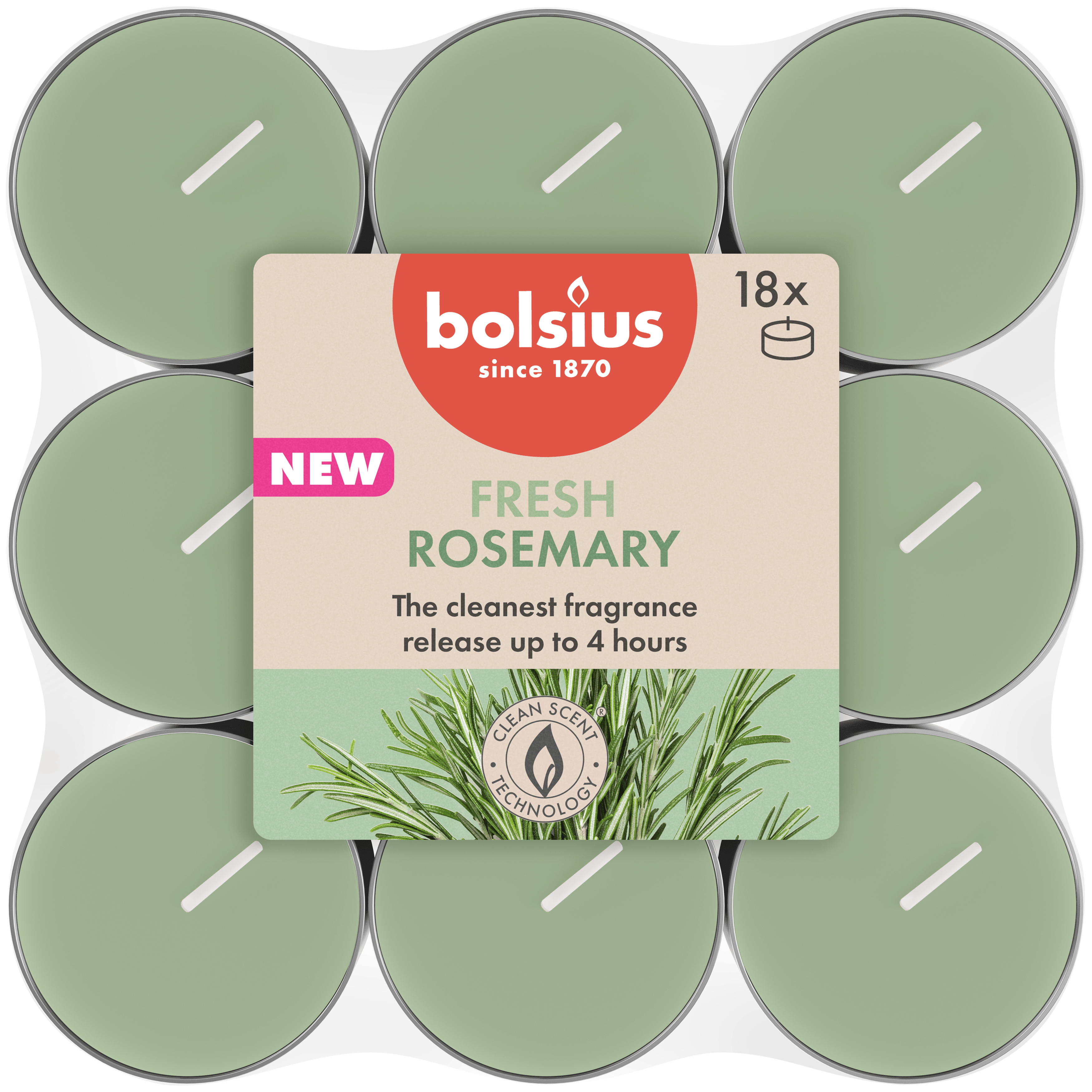 Bolsius Geurtheelichten 4u true scent rozemarijn