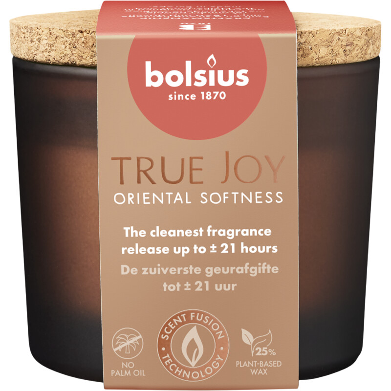 Bolsius True joy geurglas kurk oriental softness