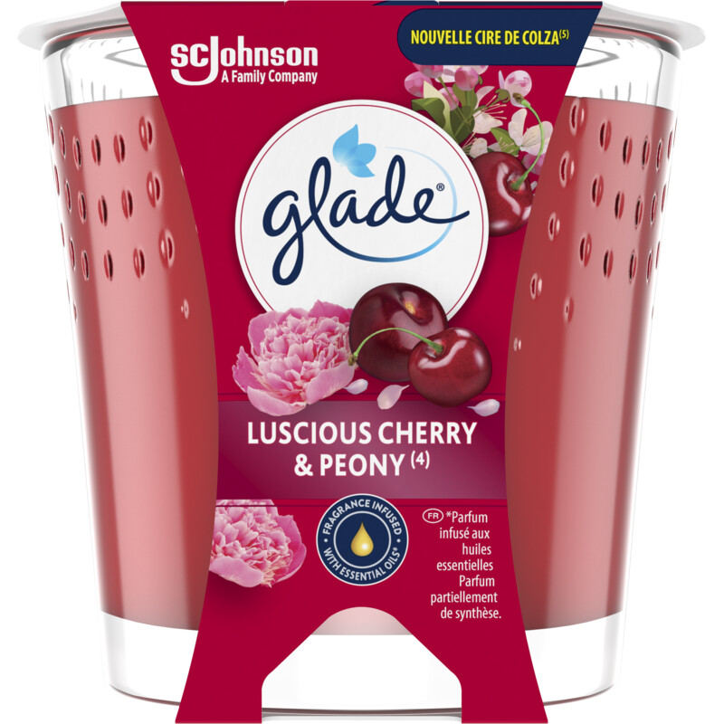 Glade Geurglas cherry and peony raapzaadwas