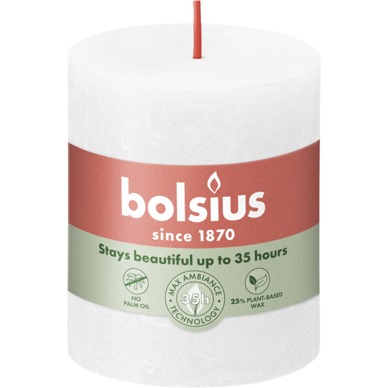 Bolsius Rustieke kaars wit 8cm