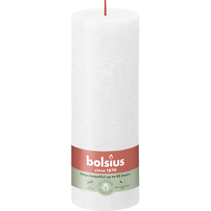 Bolsius Rustieke kaars wit 19cm