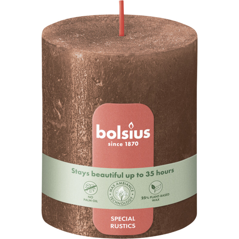 Bolsius Rustieke kaars 8cm koper