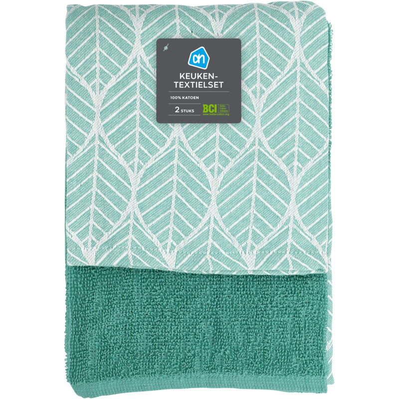 AH Keuken- en theedoek mint set van 2
