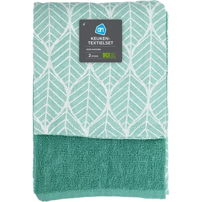 AH Keuken- en theedoek mint set van 2