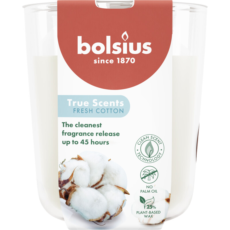 Bolsius True scents geurglas fresh cotton