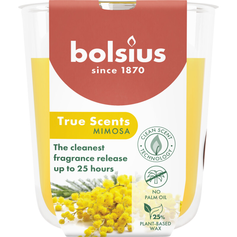 Bolsius True scents geurglas mimosa 8cm