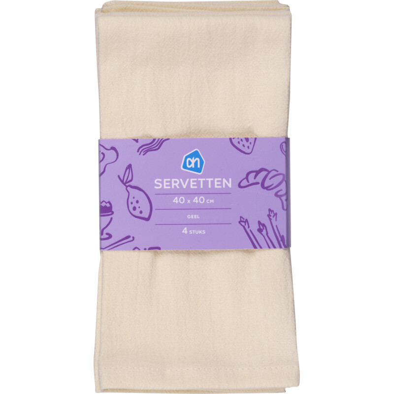 AH Servet katoen uni geel