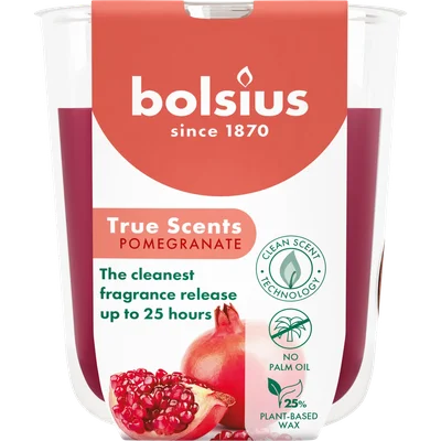 Bolsius True scents geurglas pomegranate 8cm