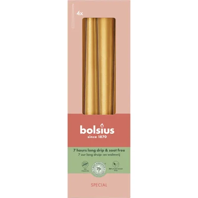 Bolsius Gotische kaarsen metallic golden orange
