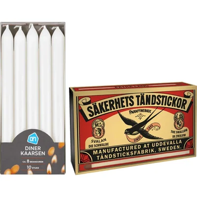 AH Dinerkaars wit en lucifers pakket