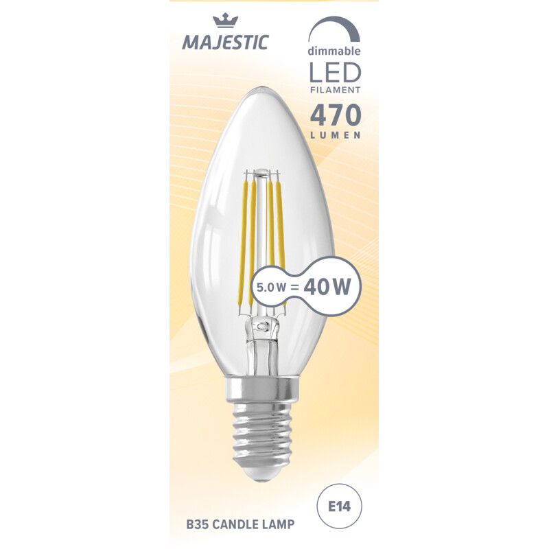 Majestic Led filament kaars dimbaar 5watt helder