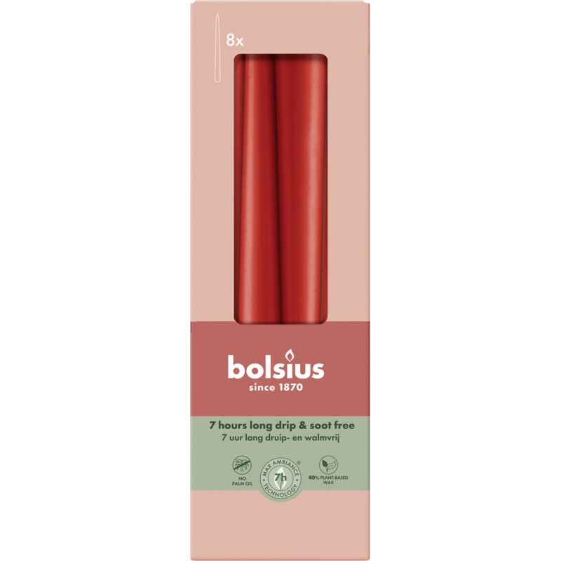 Bolsius Gotische kaarsen delicate red 24cm