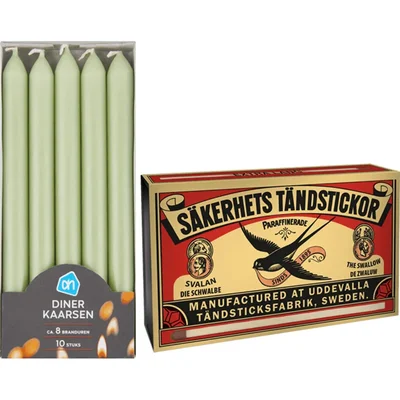 AH Dinerkaars groen en lucifers pakket	