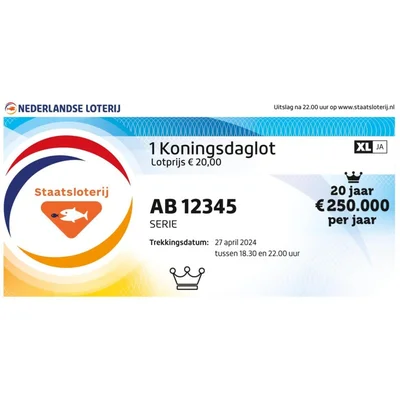 Staatsloterij Digitaal Koningsdaglot met XL