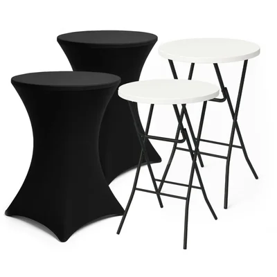 Brixy Statafel met rok wit 2 stuks