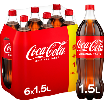 Coca-Cola Original Taste 5+1 Gratis PET Fles 6 x 1,5 L