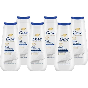 Dove Advanced Care Verzorgende Douchegel Deeply Nourishing 225 ml 6 stuks