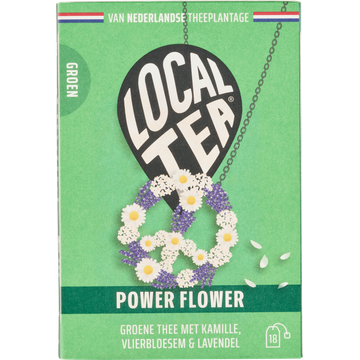 Localtea Power Flower Groene Thee met Kamille, Vlierbloesem & Lavendel 18 x 1,5 g