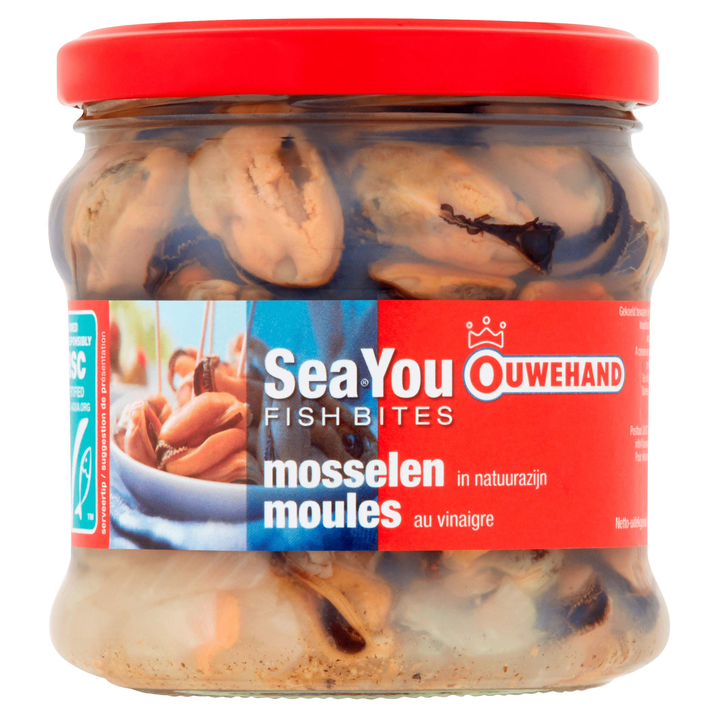 Ouwehand Sea You Fish Bites Mosselen in Natuurazijn 355 g