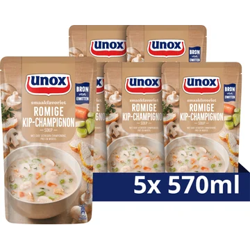 Unox Smaakfavoriet Soep In Zak Chinese Tomaten - 5 x 570 ml