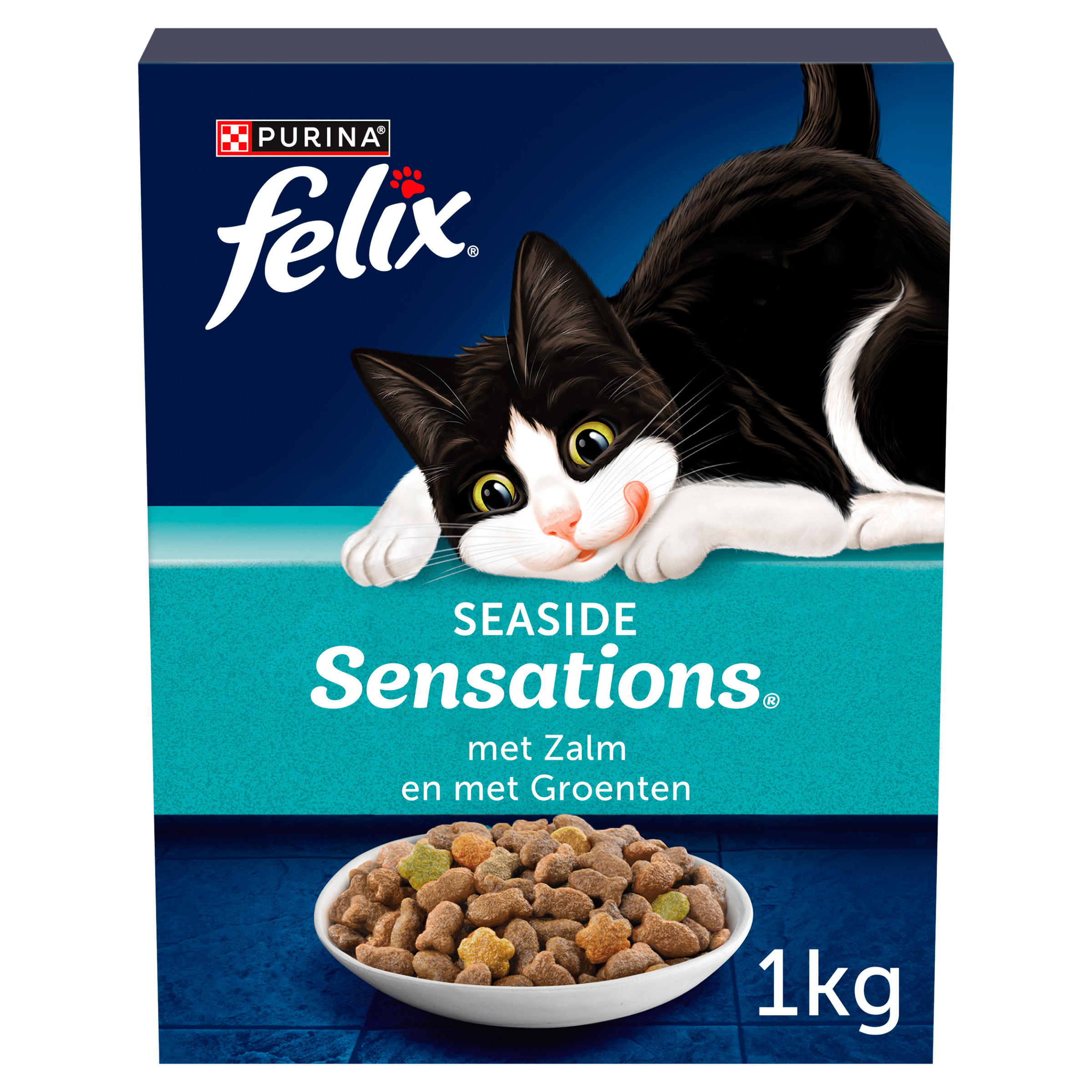 Felix Seaside Sensations met Zalm en met Groenten, Droog Kattenvoer 1 KG