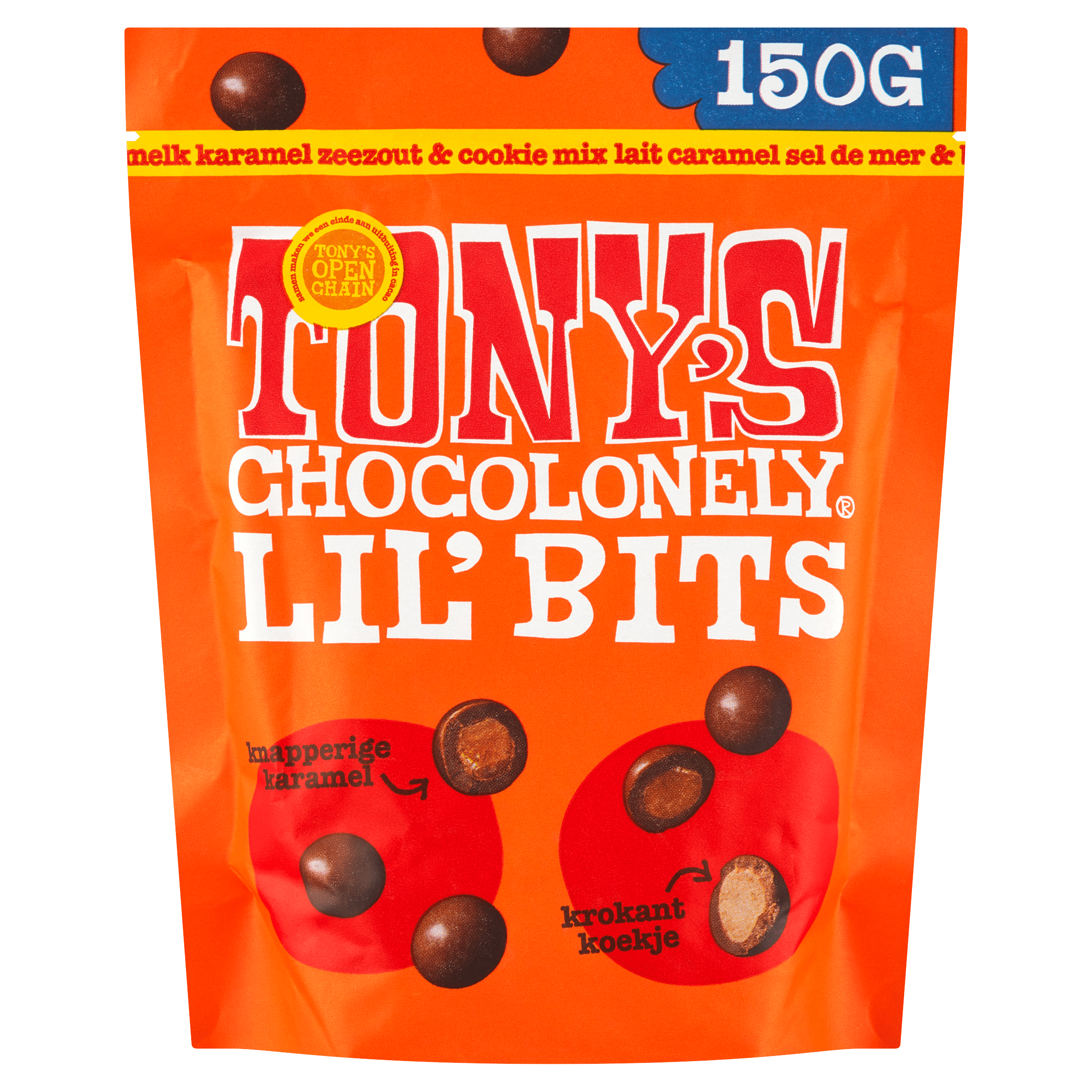 Tony's Chocolonely Lil'bits melk karamel zeezout biscuit