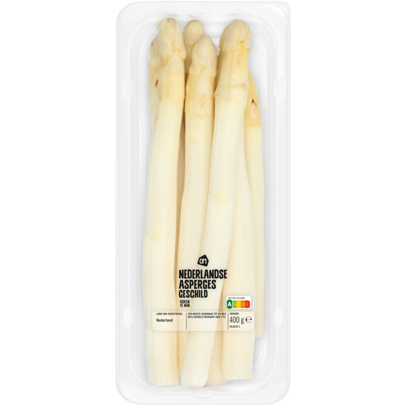 AH Nederlandse witte asperges geschild