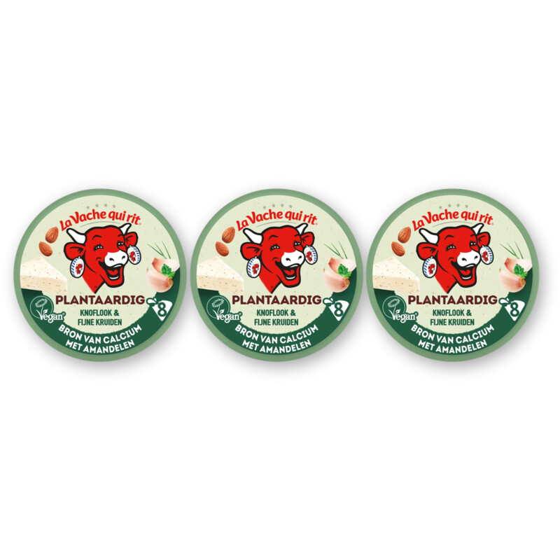 La Vache Qui Rit Plantaardig knoflook & fijne krui 3-pack