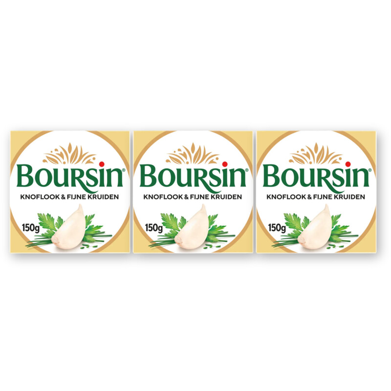 Boursin Knoflook & fijne kruiden 3pack