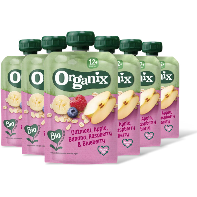 Organix Bio Knijpfruit Haver 12+m 6-pack