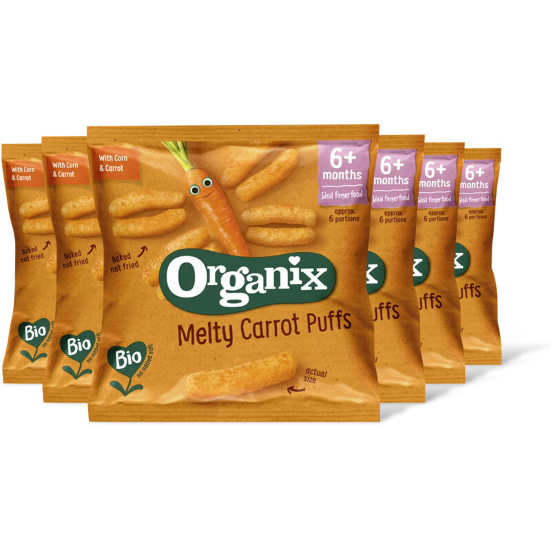 Organix Maïs knabbels met wortel 6m+ 6-pack